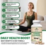 Ashwagandha Supplements with Turmeric Curcumin, Elderberry, Vitamin C & Black Seed - Supports Relaxation, Mood & Immune Health - 800mg - 90 Vegan Capsules, Non-GMO & Gluten-Free - Image 3