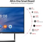 JAV Smart Board 86" Interactive Whiteboard 4K Touchscreen, Digital Presentation Electronic Smart Whiteboard Built-in Camera for Classroom Home Office Studio (Wall Mount Included) - Image 3