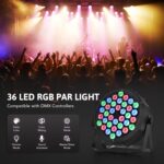 CO-Z 36 LED Stage Lights, RGB Par Lights with Remote Control, DMX Controller Compatible, DJ Lights Stage Lighting Indoor for Party Event Wedding Holiday Bar Club, 4 Pack - Image 3