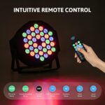 CO-Z 36 LED Stage Lights, RGB Par Lights with Remote Control, DMX Controller Compatible, DJ Lights Stage Lighting Indoor for Party Event Wedding Holiday Bar Club, 4 Pack - Image 5