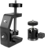 Universal C-Clamp with 1/4 Screw Rubber 360°Rotatable Ball Head Camera Mount Adapter for Tripod Monopod Desk Mount Holder LCD Monitor Flash Cart Bench Worktable Light Stand Rod Hook Shelves Cross Bar - Image 2
