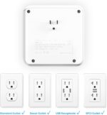 USB C Multi Plug Outlet Surge Protector with Individual Switch, USB Wall Charger Multiport, 3 AC Outlet Splitter, Wall Outlet Extender with USB C Power Strip,USB Outlet Plug Adapter for Home,Office - Image 7