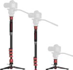 IFOOTAGE Cobra 3 Carbon Fiber Monopod with Pedal, 71" Professional Mono pod for Cameras, Portable Travel Mono Pod with Feet, Max Load 17.64 lbs, Compatible with Sony Canon Nikon DSLR Camera, C180F-P - Image 2