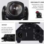 SHEHDS Moving Head Mini LED 10W RGBW 4in1 Beam/Strobe Stage Lights - Professional 11/13 DMX Channels Sound Activated DJ Lights for Disco Club Party Dance Wedding Bar - 2 Pack - Image 5