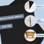 Golden State Art, 11x14 Uncut Photo Mat Matboard - Black Uncut Mats for DIY Projects, Presentation Boards, Art Crafts (50 Pack) - Image 4