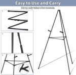 Easel Stand for Sign Picture Stands for Display, Photo Stand Floor Standing Tripod Black Easel with Support Rods, Welcome Board Stand for Wedding, Poster - Image 3