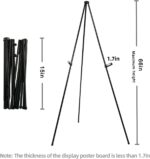 6 Packs Easel Stand for Display Easels for Signs Black Easel Floor Tripod Standing Poster Easel, Lightweight Metal Portable Welcome Board Stand, Base 63" Max, Supports 5 pounds - Image 6