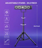 DJ Light with Stand, Pro 6 in 1 DMX & Sound Activated Laser Show Machine with Disco Ball Lights, RGBW & UV Strobe Party Lights with Dj Light Stand for Home Party Gig Bar Stage Lighting - Image 8