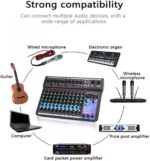 Dj Console Micfuns Stage Audio 12 Channel 48v Mixer With Usb Computer Bluetooth Built-In Digital Effect Mixer For Music Recording Studio Live Stage Yoube Tiktok - Image 4