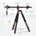 NEEWER 73.6" Horizontal Tripod with Multi Angle Center Column, Ball Head & Central Axis Platform, Heavy Duty Aluminum Camera Tripod Monopod 360° Pan 180° Tilt for Overhead/Macro Shots, Max Load 22lb - Image 3