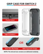 Switch 2 Accessories Bundle for Nintendo, 16 in 1 Game Kit: Carrying Case, Two Screen Protector with Alignment Frame, Steering Wheel for Mario Kart, Grip for joycon Controller Console Protective Cover - Image 6