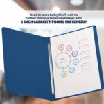 5 Pack of 8.5 ”x11” Pressboard Presentation Binder Folder, Blue Fiberboard Report Cover with Metal Prong Paper Fastener to Neatly Bind Reports, Proposals, Transcripts and Other Documents - Image 4