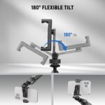 Neewer Metal Phone Tripod Mount with Cold Shoes, 1/4" Thread, 180° Tilt, 360° Rotation, Adjustable Phone Clamp Metal Phone Holder Compatible with iPhone 16 15 Pro Max S24 Ultra Camera Cage, GA010 - Image 5