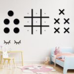 Magnetic Tic Tac Toe Wall-Mount Game,Game Room Decor,Hallway Decor,Playroom Decor,Modern Wall Decals for Kids Room,Classroom&Offices,Best Gift for Family, Friends (Black) - Image 7