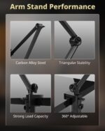 UBeesize 10" Key Light for Streaming, Desk Ring Light with Adjustable Arm, Zoom Lighting for Home Office, Gaming, Podcast, Video Calls, and Recording - Image 7