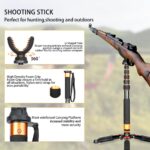 Aluminum Hunting Monopod - 21"-67" Shooting Tripod Stand with 360 Rotating V Yoke Head for Rifle, Outdoors - Image 3
