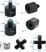Threaded Tripod Screw Adapter Double Head Stud Standard Mounting Thread Converter 1/4" Male to 3/8" Female Adapter Set for Camera Cage Mount Light Stand Monopod Shoulder Rig Tripod,Camera Monitor - Image 8