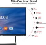 JAV Smart Board, 65'' 4K UHD Interactive Whiteboard, All in One Smartboard for Office, Digital Smart Whiteboard Built in Dual System and 13MP Camera for Classroom (Wall Mount Included) - Image 9