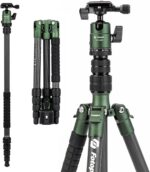 Fotopro 59" Carbon Fiber Travel Tripod, Compact Camera Tripod with Metal Ball Head, Detachable Monopod with Quick Release Plate and Bag, Load up to 8KG/17.63lbs - Image 2