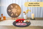 Natural Slate Cheese Charcuterie Board Set of 2, Premium Serving Platter for Charcuterie, Cheese, Appetizers | Placements Black Slate for Laser Engraving Rustic Kitchenware Entertaining 11.8in - Image 4