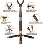 Aluminum Hunting Monopod - 21"-67" Shooting Tripod Stand with 360 Rotating V Yoke Head for Rifle, Outdoors - Image 4