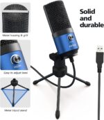 FIFINE USB Computer Microphone for Recording YouTube Video Voice Over Vocals for Mac & PC, Condenser Mic with Gain Control for Home Studio, Plug & Play - K669L - Image 5