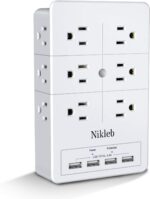 Multi Plug Outlet Surge Protector Nikleb, 12 Electrical Outlets Extender with 4 USB Charging Ports Total 4.8A, Wall Plug Expander 3 Prong for Room, Office, Gaming, Cord Organizer Accessories - Image 2
