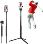 Golf Tripod and Monopod Selfie Stick with Ground Spike Stake, Golf Swing Analyzer Phone Holder for Training Aid, Golf Selfie Stick Tripod for Recording Swings - Image 2