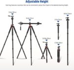 NEEWER 73.6" Horizontal Tripod with Multi Angle Center Column, Ball Head & Central Axis Platform, Heavy Duty Aluminum Camera Tripod Monopod 360° Pan 180° Tilt for Overhead/Macro Shots, Max Load 22lb - Image 6