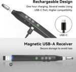 [for Touch Screen] Presentation Clicker with Telescopic Pointer Stick Stylus Pen & Laser Pointer for Touch Screen Smart Board Promethean Board Pen Smartboard Clicker Remote Classroom/Office USB-A - Image 5