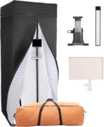 Portable Vocal Booth - Studio Grade Echo-Free Recording Booth for Voiceover, Podcast & Singing, Home Studio/Sound Isolation Booth with Light & Travel Bag (Wave-BLK+WHT, L) - Image 2