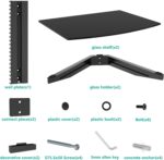 WALI Floating Entertainment Center Shelves, Holds Up to 17.6lbs, TV Shelf with Strengthened Tempered Glasses for DVD Players, Cable Boxes, Games Consoles, TV Accessories (CS202B), 2 Shelf, Black - Image 10
