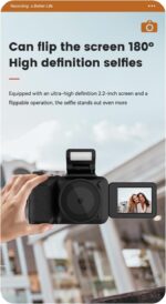 50MP Compact Digital Camera with 2.2'' Flip Screen, 180° Rotation – Small Vlogging Camera for Travel & Daily Use, Lightweight & Portable, Ideal for Beginners & Content Creators - Image 5