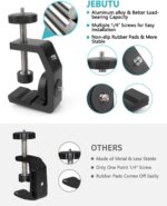 Universal C-Clamp with 1/4 Screw Rubber 360°Rotatable Ball Head Camera Mount Adapter for Tripod Monopod Desk Mount Holder LCD Monitor Flash Cart Bench Worktable Light Stand Rod Hook Shelves Cross Bar - Image 5