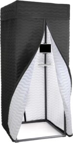 Portable Vocal Booth - Studio Grade Echo-Free Recording Booth for Voiceover, Podcast & Singing, Home Studio/Sound Isolation Booth with Light & Travel Bag (Wave-BLK+WHT, L) - Image 11