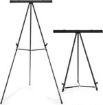Falling in Art Aluminum Flip Chart Display Easel Stand with Adjustable Floor for Boardroom, Whiteboard, Paper Pads, Signage, 63 1/2'' High, Black - Image 9