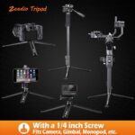 Zeadio Metal Mini Tripod, Desktop Tabletop Stand Tripod with 1/4 Inch Screw for Smooth 4, Crane Plus, Crane 2, Osmo Mobile, Ronin-S, Vimble 2, Gimbal Handle Grip Stabilizer and All Cameras - Image 6