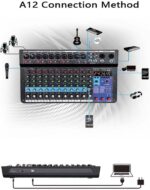 Dj Console Micfuns Stage Audio 12 Channel 48v Mixer With Usb Computer Bluetooth Built-In Digital Effect Mixer For Music Recording Studio Live Stage Yoube Tiktok - Image 5