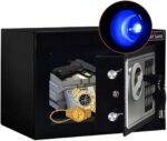 JUGREAT Safe Box with Induction Light,Electronic Digital Security Safe Steel Construction Hidden with Lock，Wall or Cabinet Anchoring Design for Home Office Hotel Business 0.23 Cubic Feet Black - Image 2