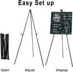 6 Packs Easel Stand for Display Easels for Signs Black Easel Floor Tripod Standing Poster Easel, Lightweight Metal Portable Welcome Board Stand, Base 63" Max, Supports 5 pounds - Image 3