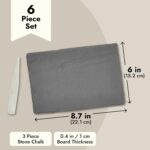 Juvale 6 Pack Mini Slate Charcuterie Boards Set with Chalk - Individual Stone Serving Plates for Cheese, Sushi, Food (6x8.7 in) - Image 5