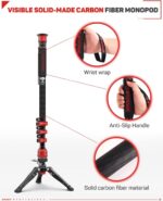 IFOOTAGE Cobra 3 Carbon Fiber Monopod with Pedal, 71" Professional Mono pod for Cameras, Portable Travel Mono Pod with Feet, Max Load 17.64 lbs, Compatible with Sony Canon Nikon DSLR Camera, C180F-P - Image 10