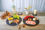 Natural Slate Cheese Charcuterie Board Set of 2, Premium Serving Platter for Charcuterie, Cheese, Appetizers | Placements Black Slate for Laser Engraving Rustic Kitchenware Entertaining 11.8in - Image 3