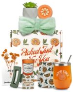 Sunny&Wise Orange Themed Gift Baskets for Women - Designed in USA - Care Package, Self Care Gifts, Get Well Soon, Thinking of You - Image 2
