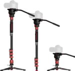 IFOOTAGE 71" Monopod with Fluid Head, Monopod for Cameras with Video Head, Carbon Fiber Vamera Monopod with Fluid Head, Outdoor Photography Set, Monopod with Video Head, Cobra 3 C180F-P & Komodo K5S - Image 2
