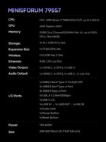 MINISFORUM 795S7 Mini Gaming PC AMD Ryzen 9 7945HX (16C/32T) Barebone Version Tower Computer, 2x DDR5 Slots, 2x PCIe4.0 SSD, HDMI|DP|USB-CTriple Outputs, M.2 2230 Key E Slot, 2.5G Lan Desktop Computer - Image 8