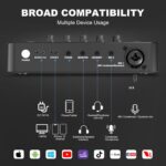 Podcast Equipment Bundle for 2, Audio Interface with XLR Condenser Microphone, and 3.5mm Mic,RGB, Mute,48V Phantom Power for Streaming,Gaming,Recording-Black (H1) - Image 8