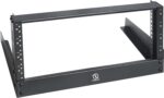 RIVECO 4u Tabletop Rack for Audio & Network, Desktop Rack Shelf Open Frame Sound Recording Shelf, Tappered Holes Black 2 Post - Image 2