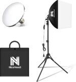 Softbox Lighting Kit, NiceVeedi 16'' x 16'' Softbox Photography Lighting Kit with 63” Tripod Stand & 5400K 450W Equivalent LED Bulb, Continuous Lighting for Photography/Video Record/Live Streaming - Image 2