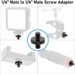 Threaded Tripod Screw Adapter Double Head Stud Standard Mounting Thread Converter 1/4" Male to 3/8" Female Adapter Set for Camera Cage Mount Light Stand Monopod Shoulder Rig Tripod,Camera Monitor - Image 3